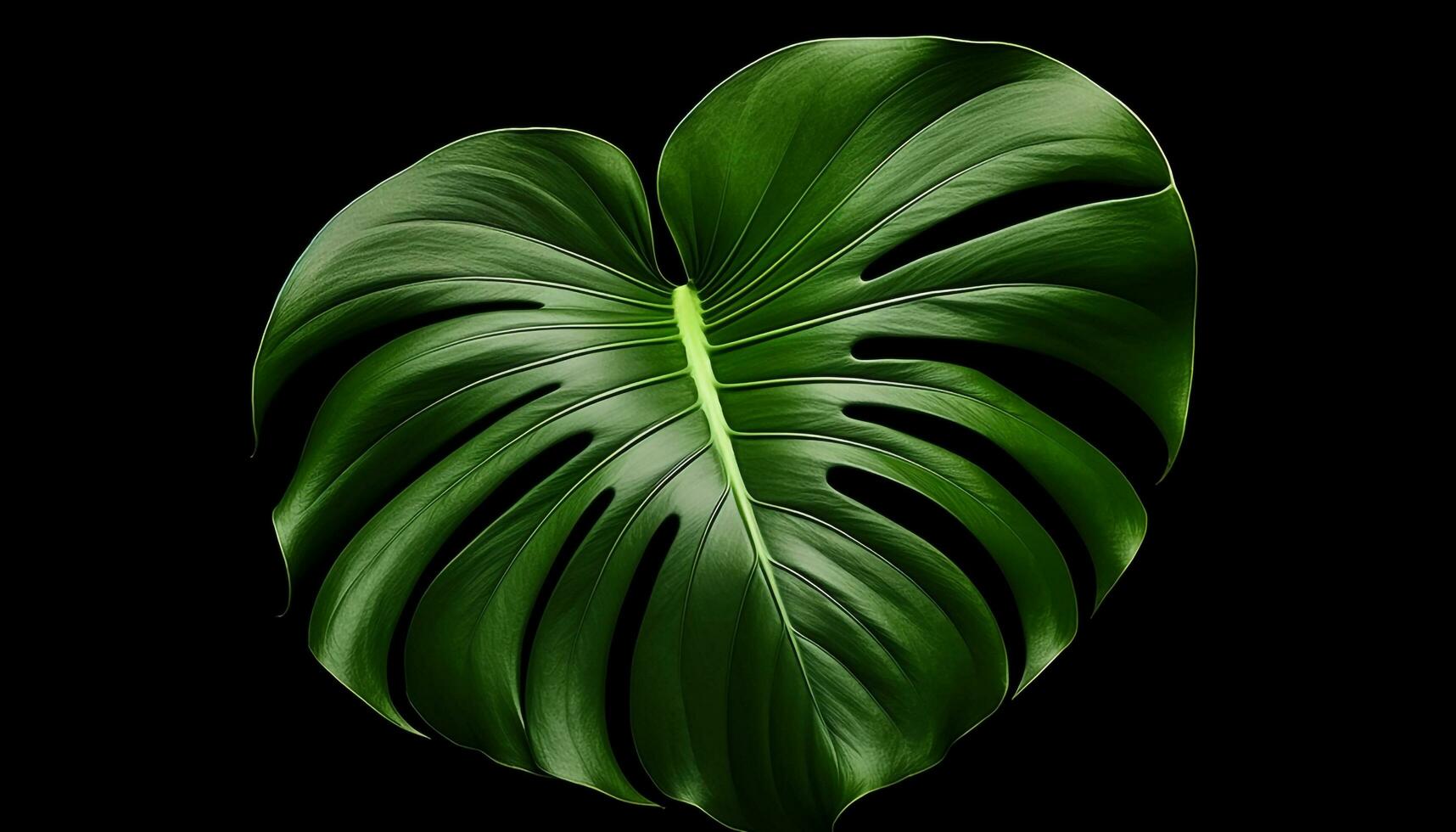 AI generated Monstera leaf isolated leaves photo