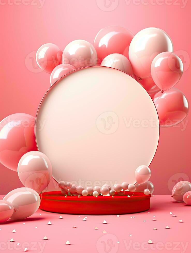 AI generated Circle rounded with balloon AI Generative photo