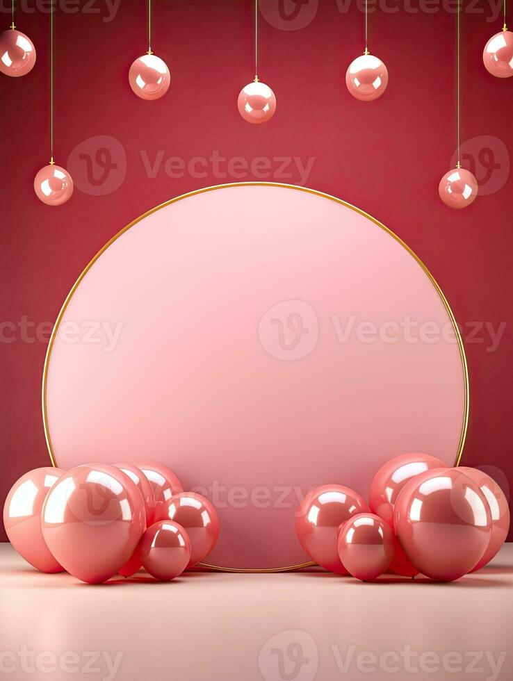 AI generated Circle rounded with balloon AI Generative photo