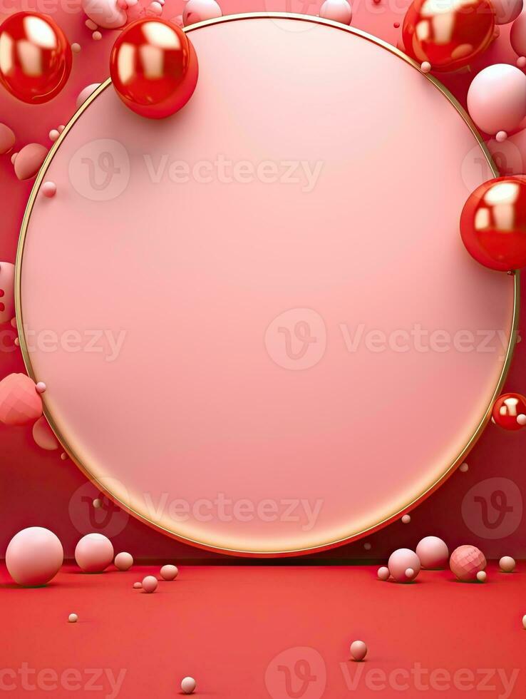 AI generated Circle rounded with balloon AI Generative photo