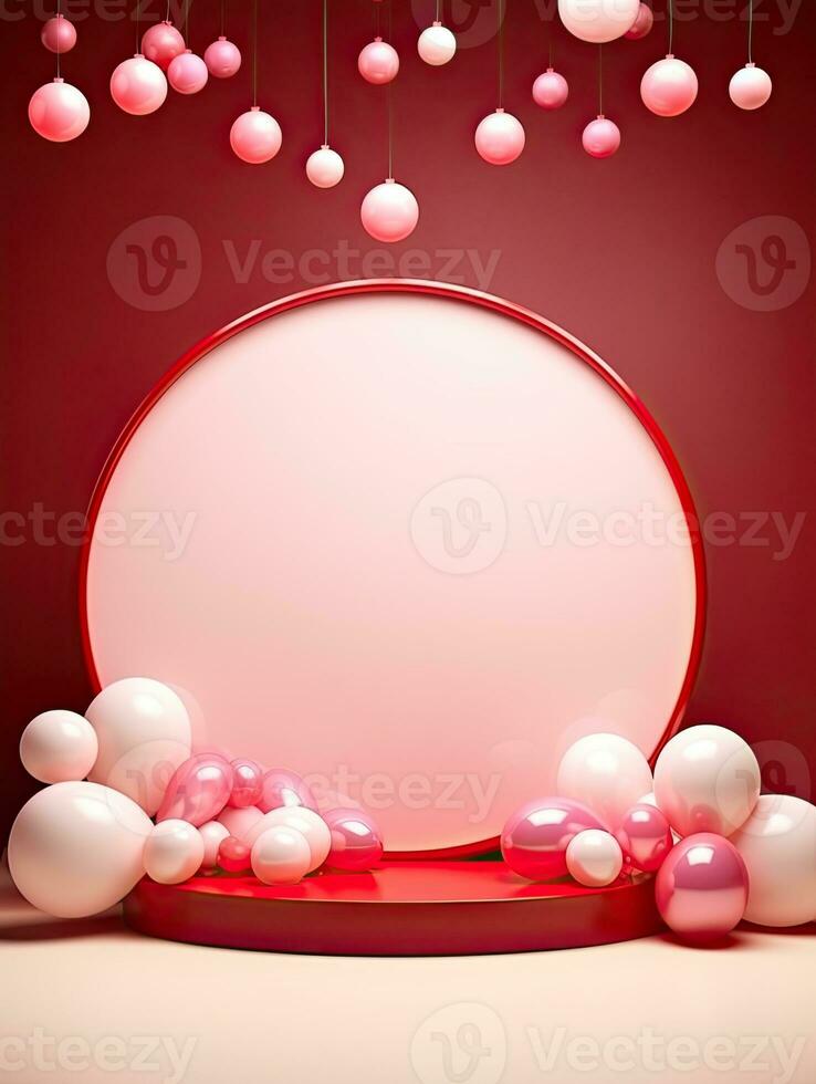 AI generated Circle rounded with balloon AI Generative photo