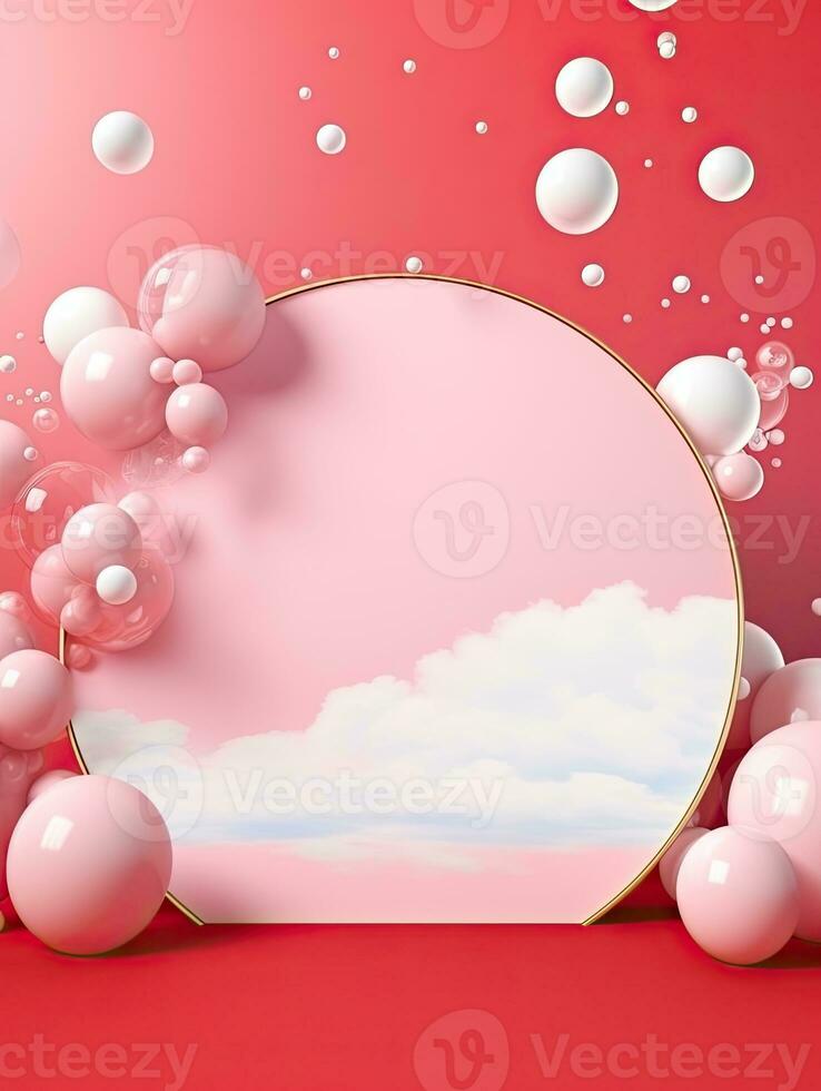 AI generated Circle rounded with balloon AI Generative photo