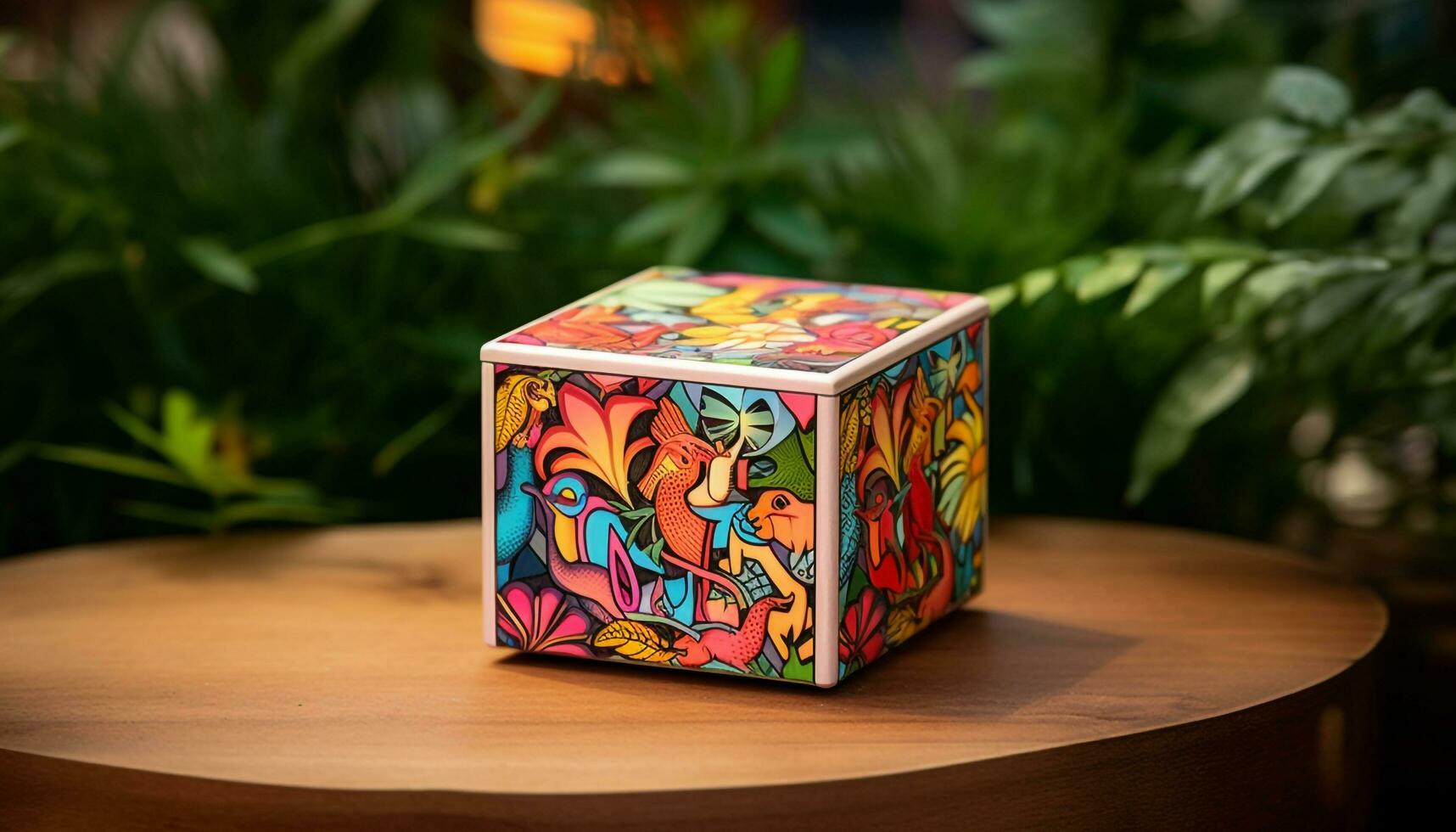 AI generated like toys square shape box photo