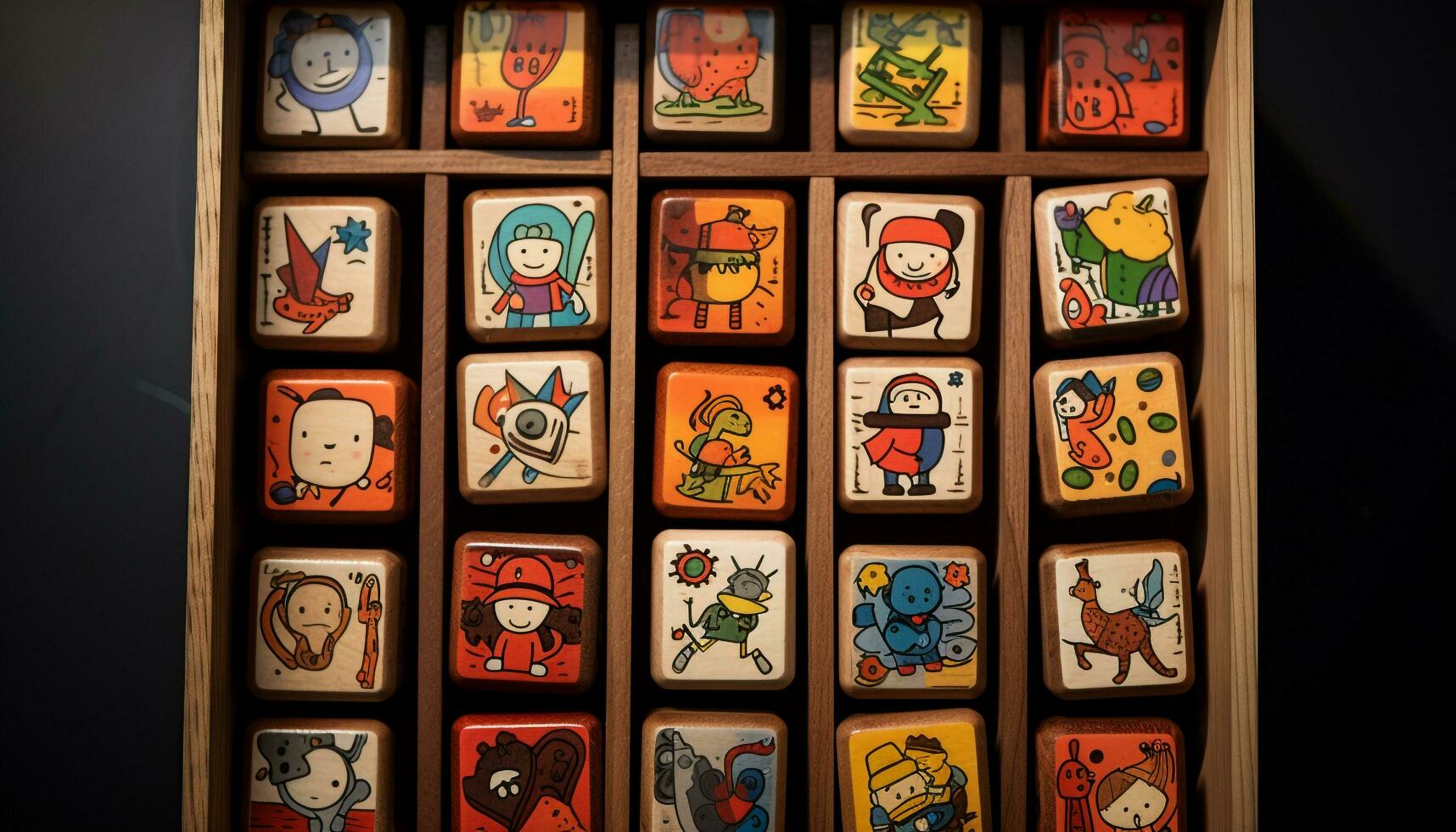 AI generated like toys square shape box photo