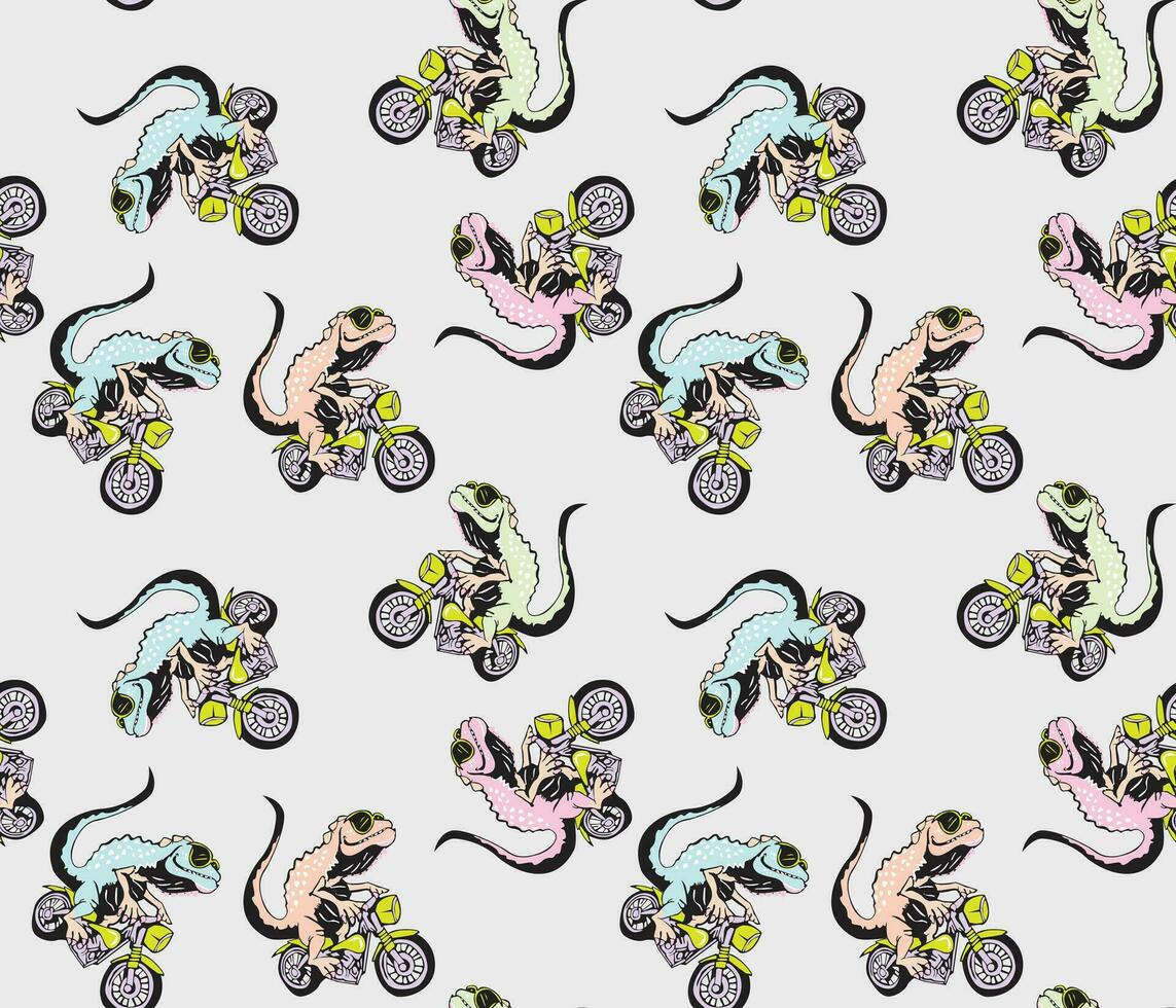 Bike cartoon pattern design vector