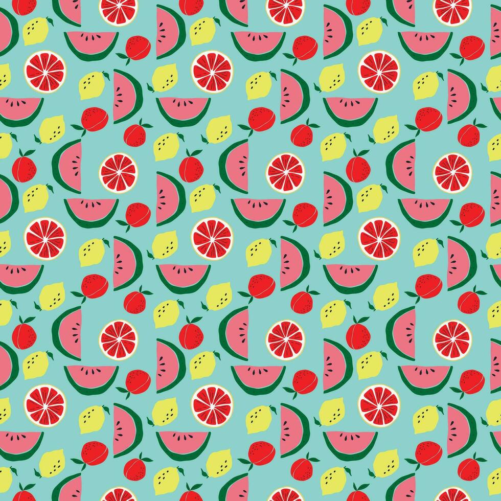 Fruit pattern design for print vector