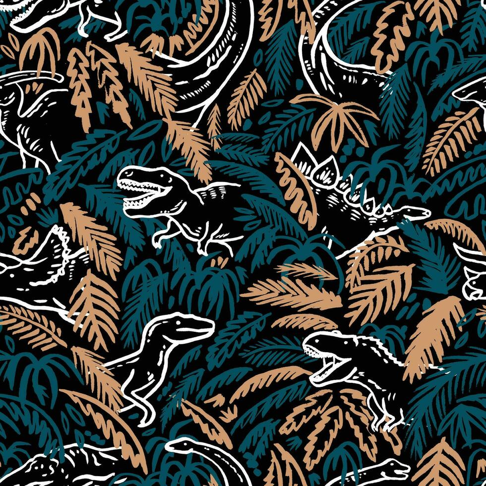 Dinosaur seamless pattern design for print vector