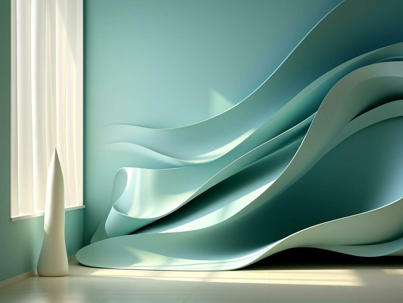 AI generated Abstract 3D soft color Wall photo