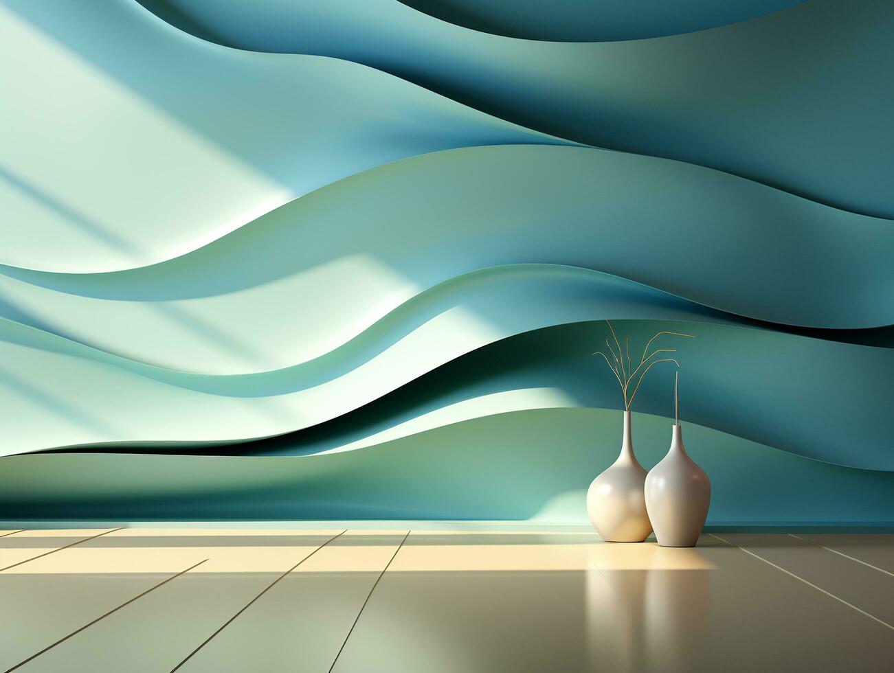 AI generated Abstract 3D soft color Wall photo