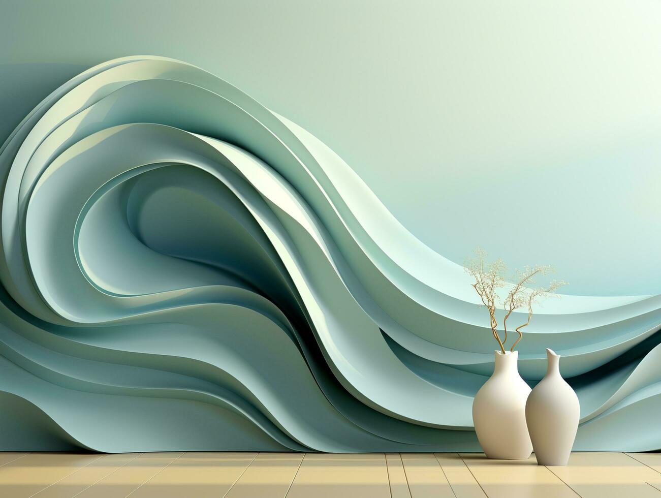 AI generated Abstract 3D soft color Wall photo