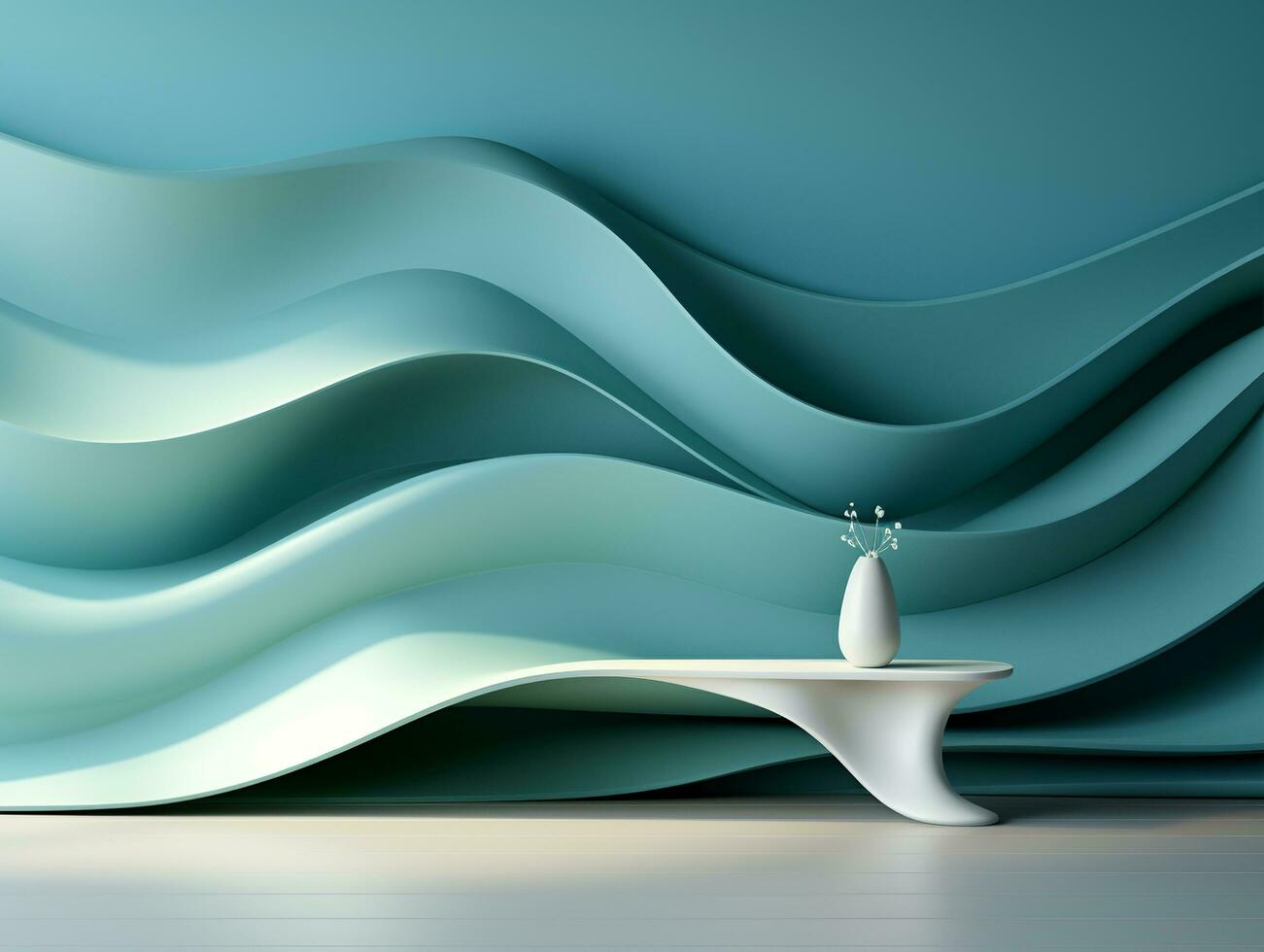 AI generated Abstract 3D soft color Wall photo