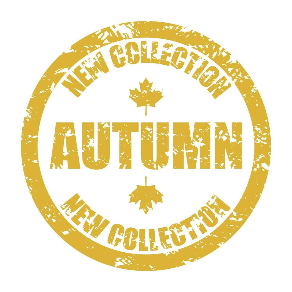 New autumn collection rubber stamp for retail and fashion store. Special vector seal, design graphic for market sale illustration