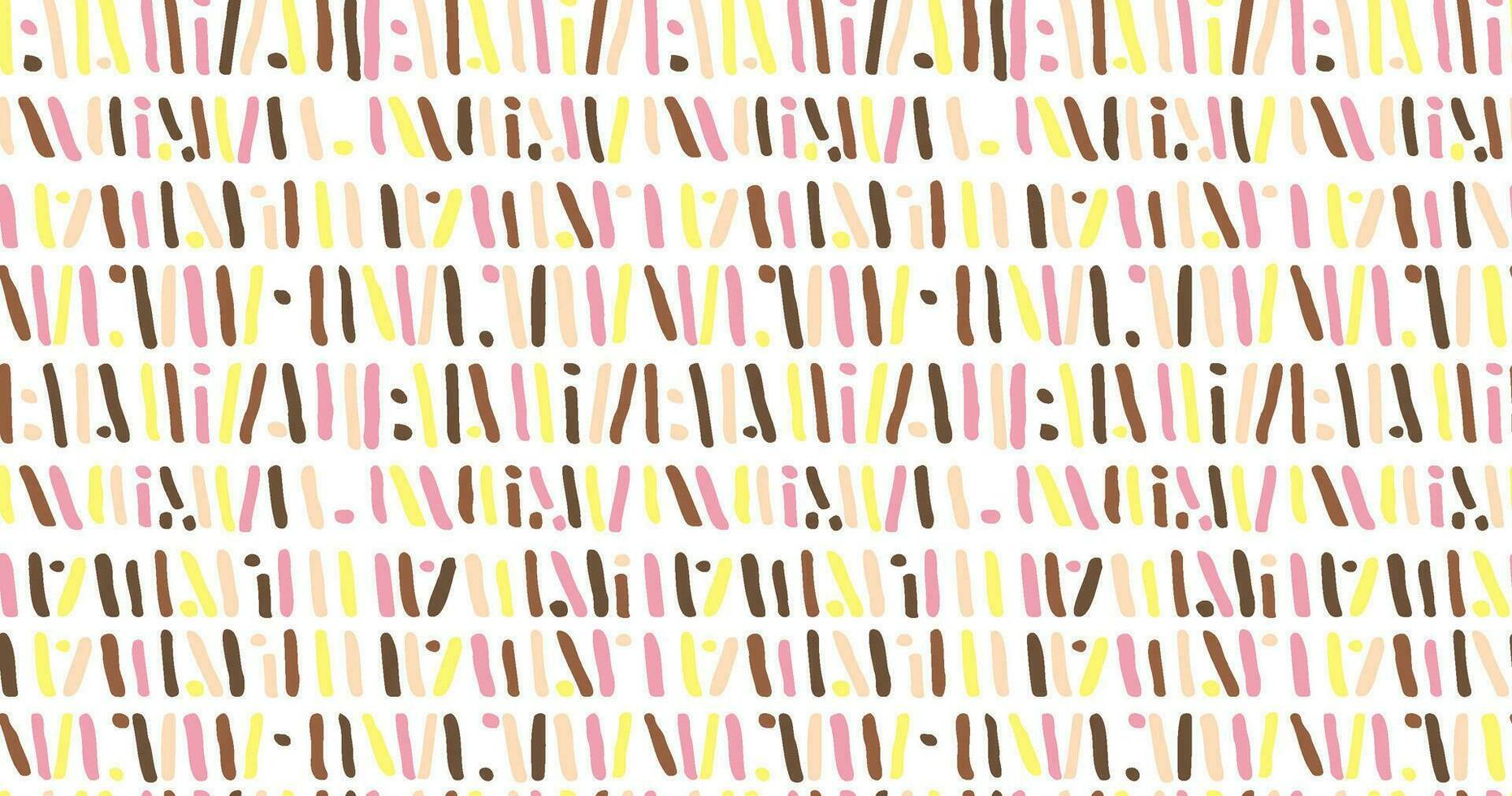 Small dash seamless pattern Dotted lines texture. Candi chocolate color vector hatching doodle organic shapes. Short line dashes Brush hand drawn random strokes Fashion retro print design Illustration