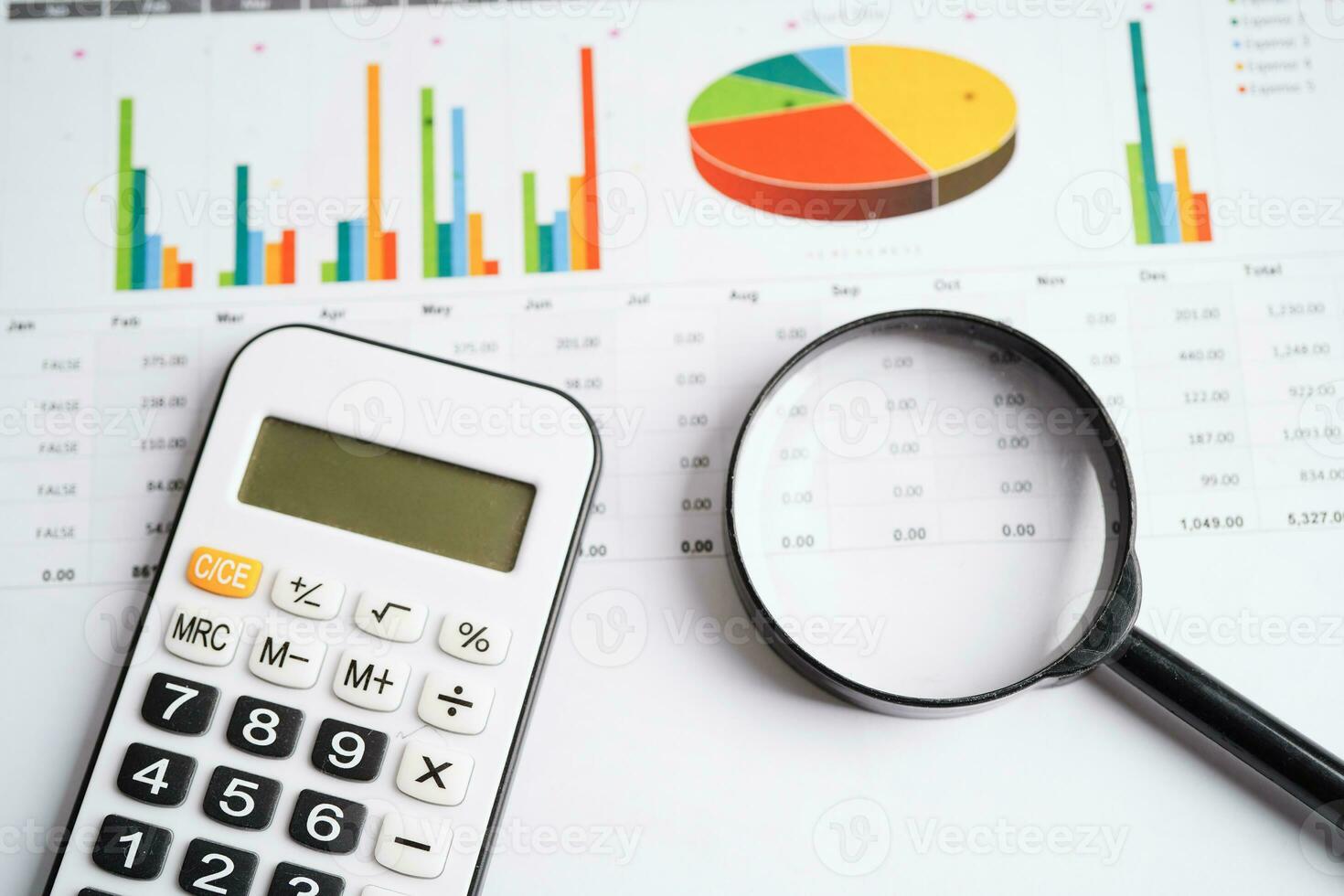 Chart graph paper. Finance, account, statistic, investment data economy, stock exchange business. photo