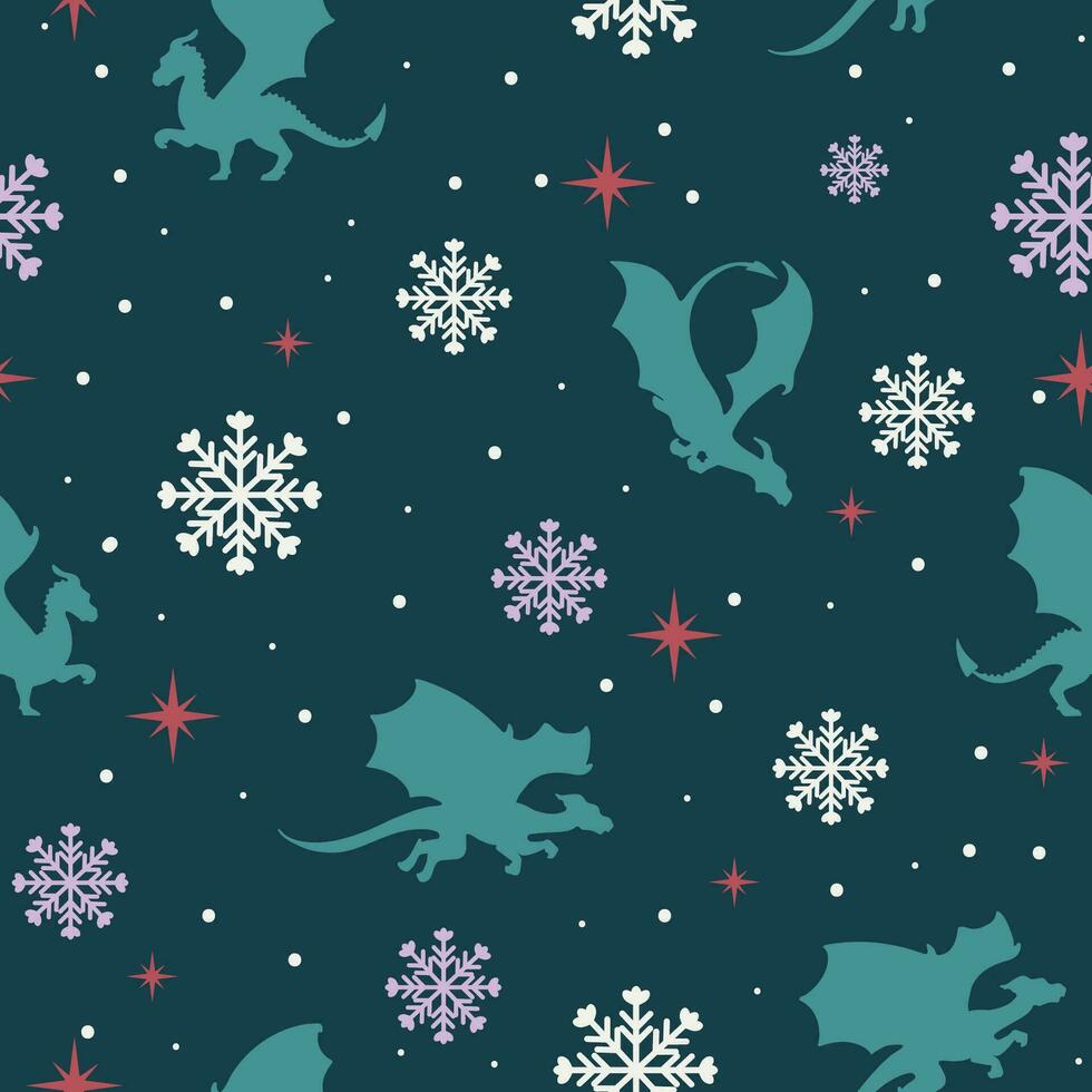 Seamless pattern with Chinese new year dragon vector