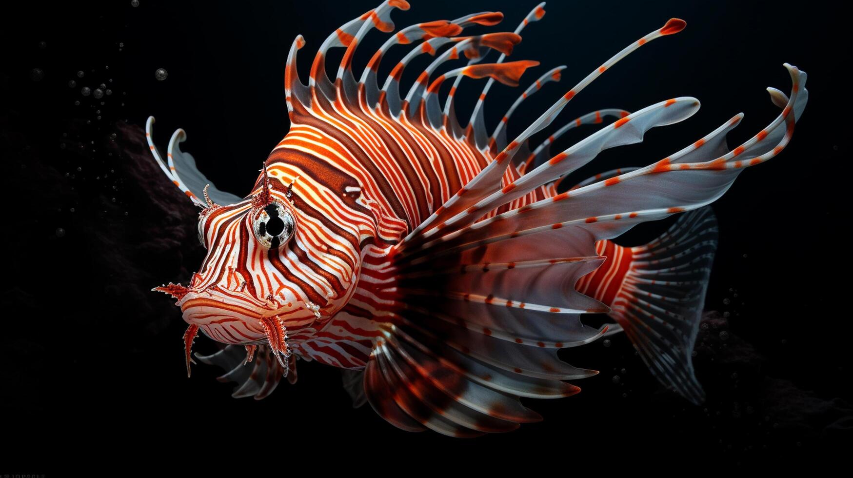 AI generated Lionfish underwater wallpaper background photo