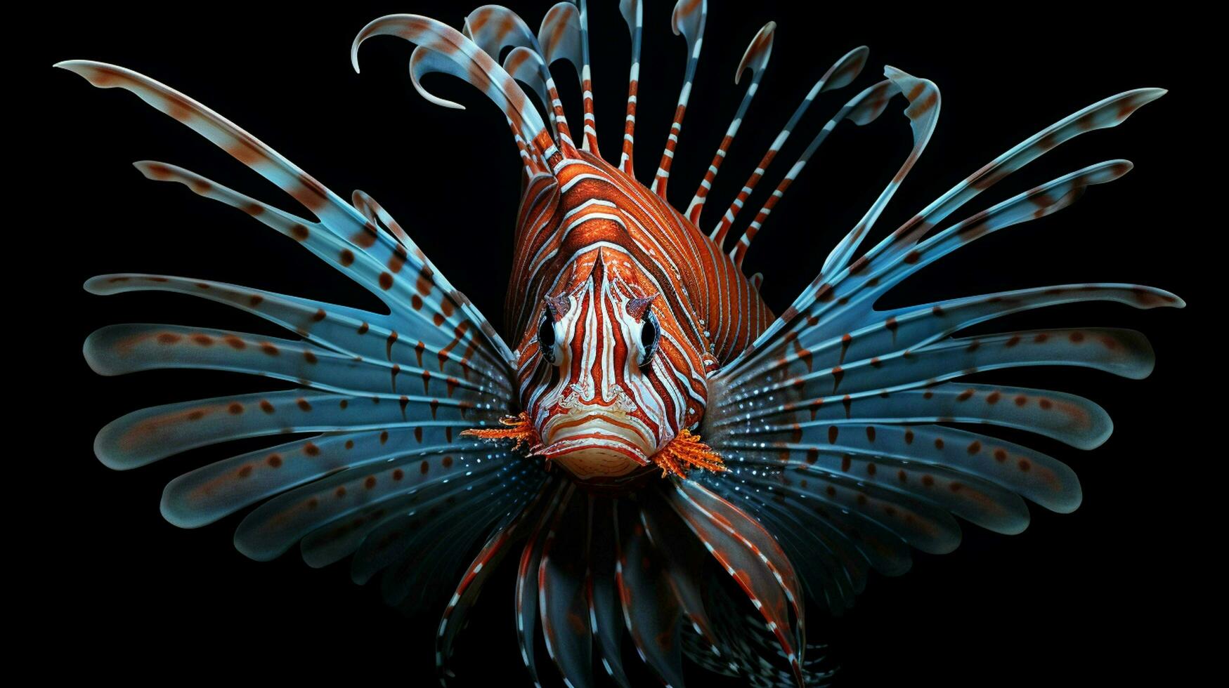 AI generated Lionfish underwater wallpaper background photo