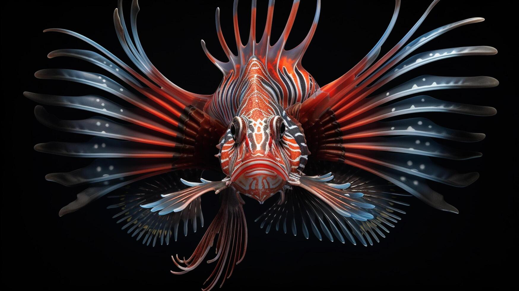 AI generated Lionfish underwater wallpaper background photo