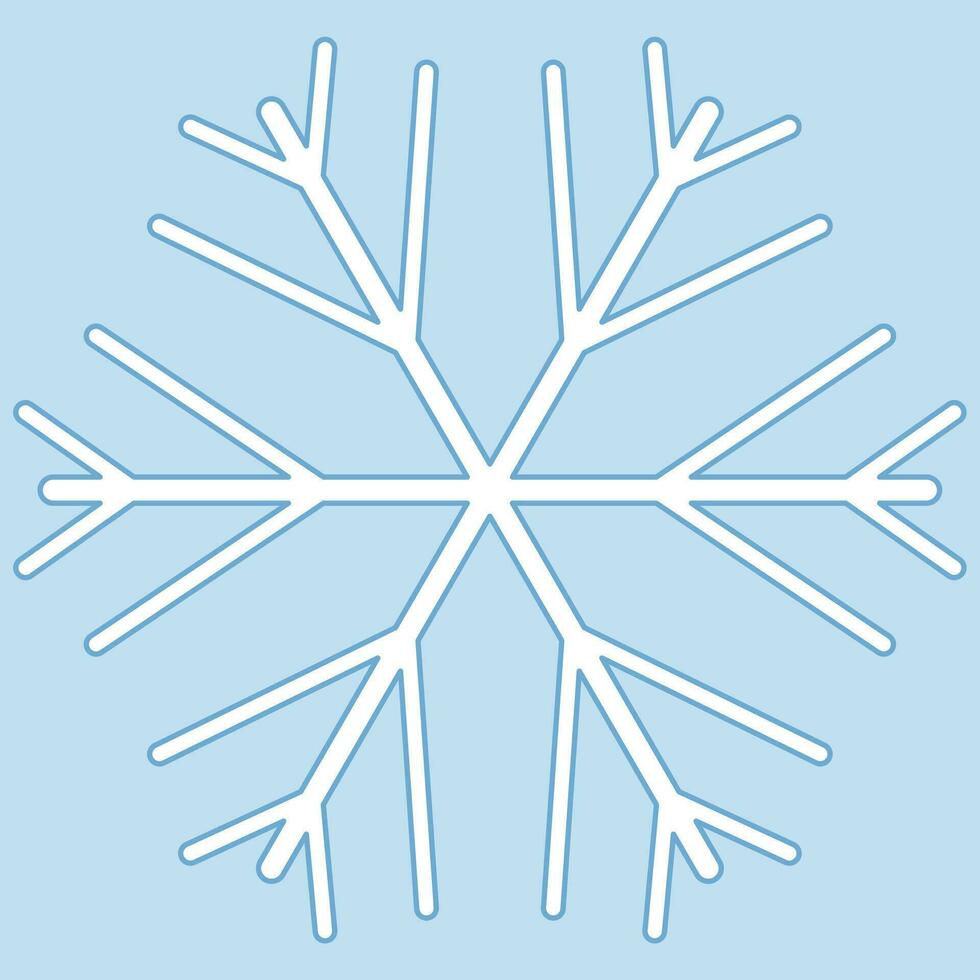 Cute snowflake isolated on blue background. vector