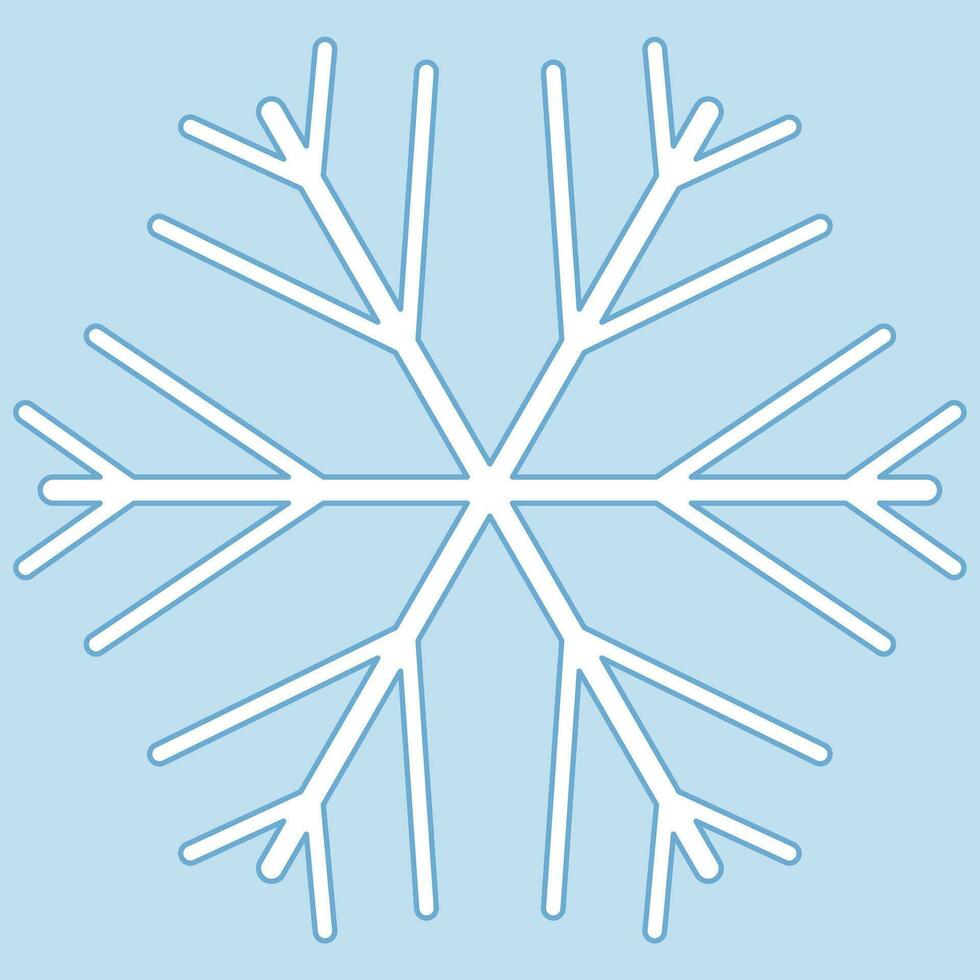 Cute snowflake isolated on blue background. vector