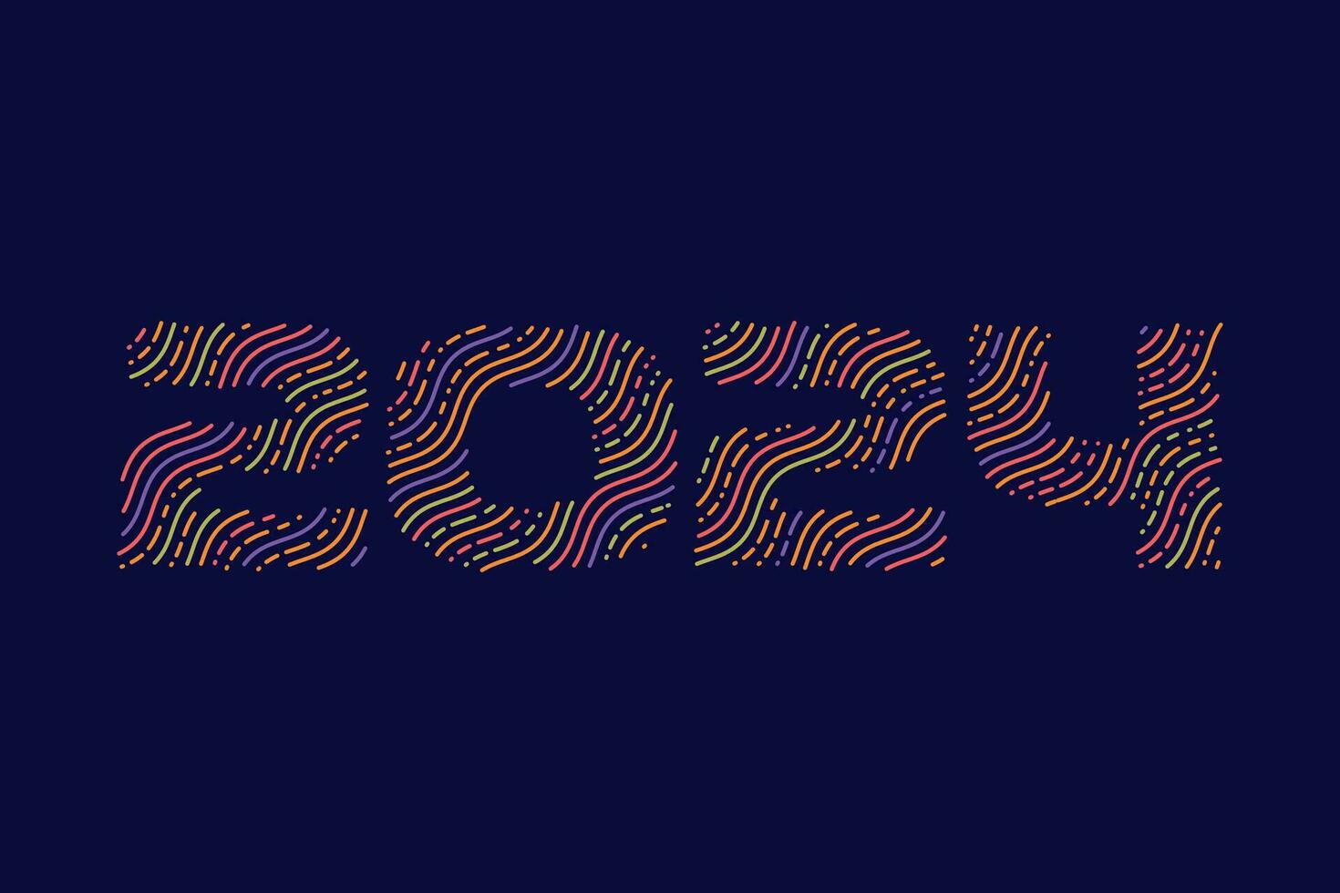 2024 Abstract numbers vector illustration.