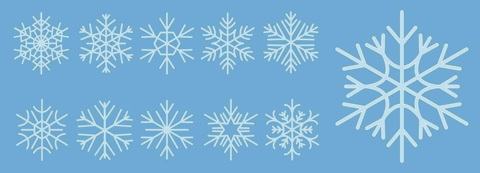 Cute snowflake isolated on blue background. vector