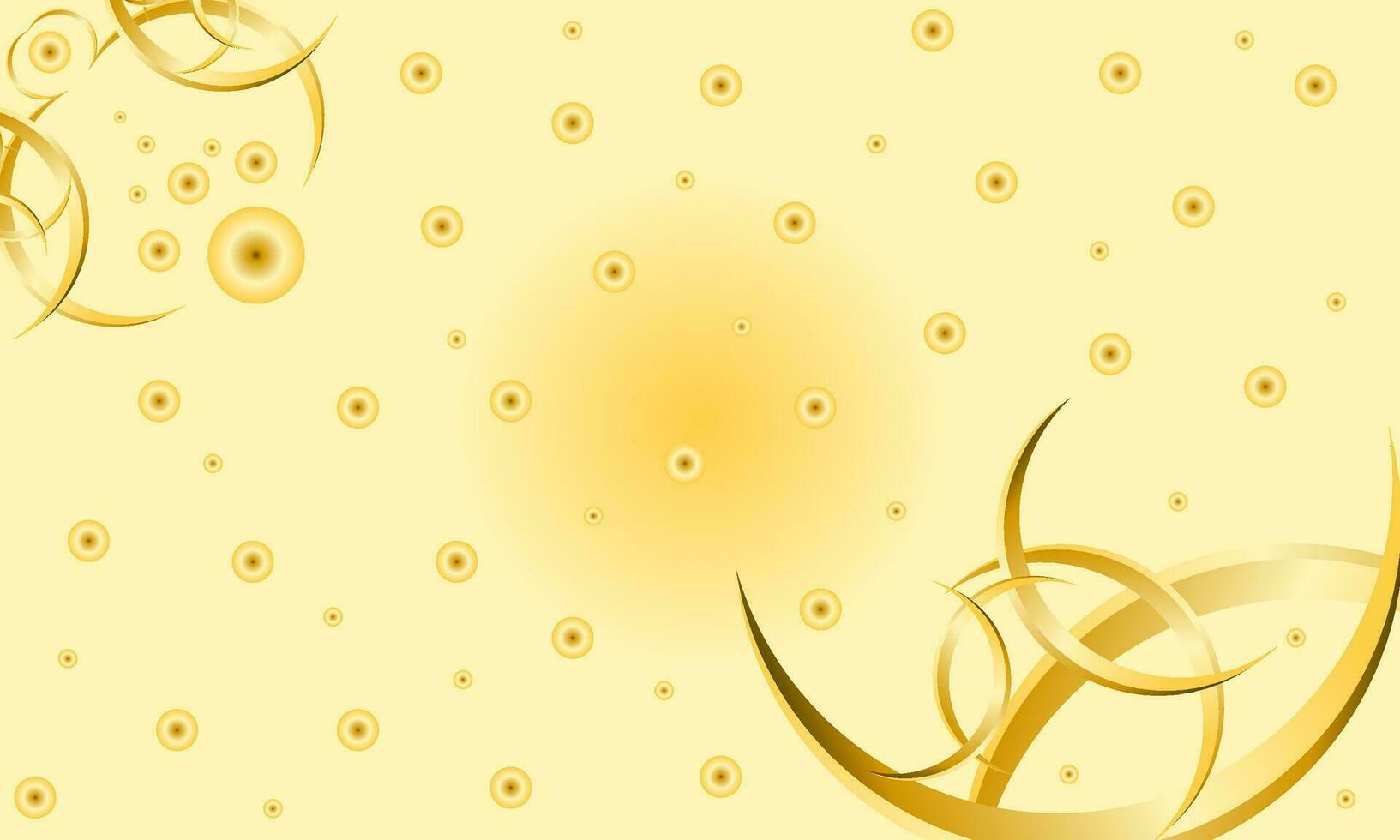 Abstract background with gold circles and ribbons. Vector illustration for your design.