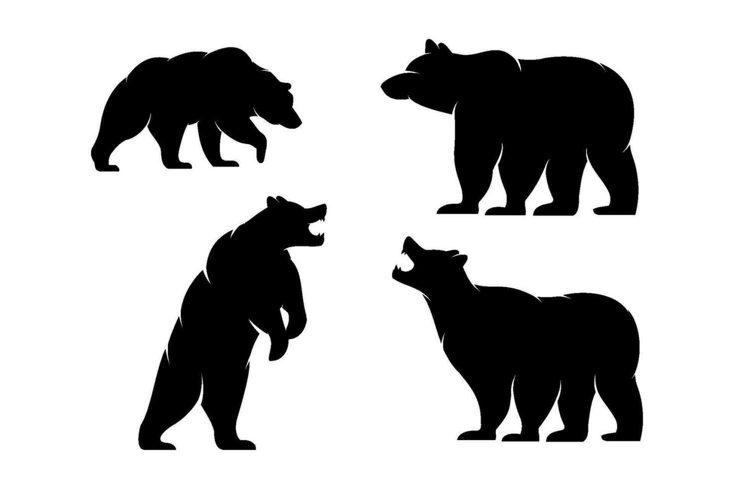 varios oso siluetas en el blanco fondo, oso icono conjunto vector