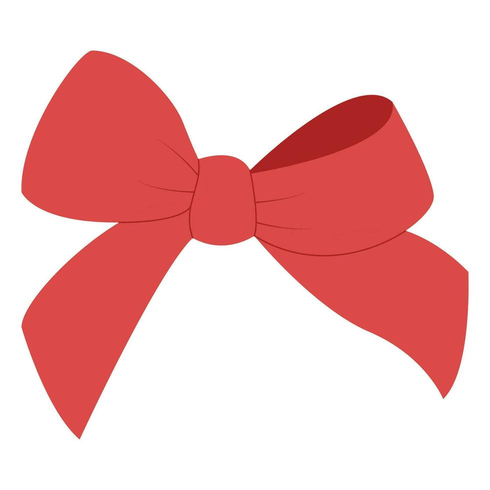 Simple hand drawn ribbon bow collection. Red bow. Bowknot for decoration. vector