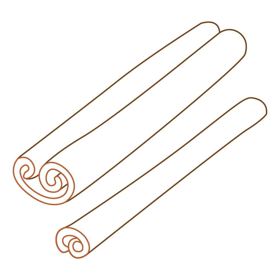 Cinnamon sticks isolated on white. Spice set. vector