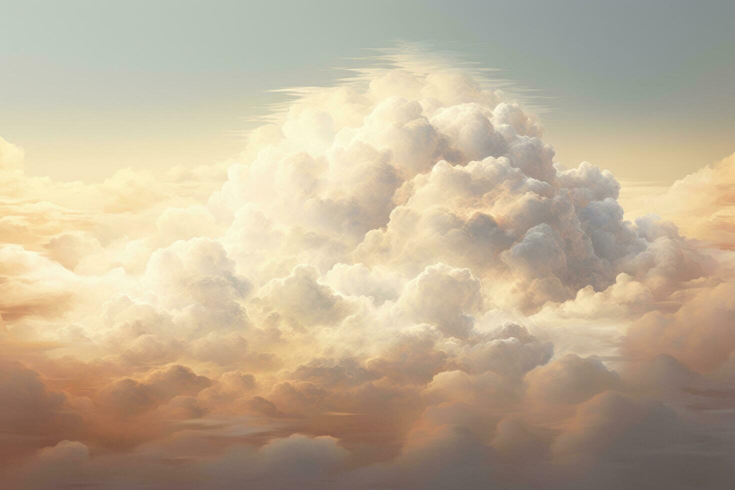 AI generated Aerial view of beautiful cumulus clouds at sunset. 3d illustration, A cottony and soft texture of a cloud, AI Generated photo