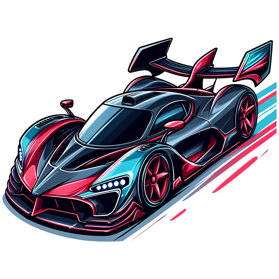 ai gegenereerd supercar hypercar racing auto tekenfilm png