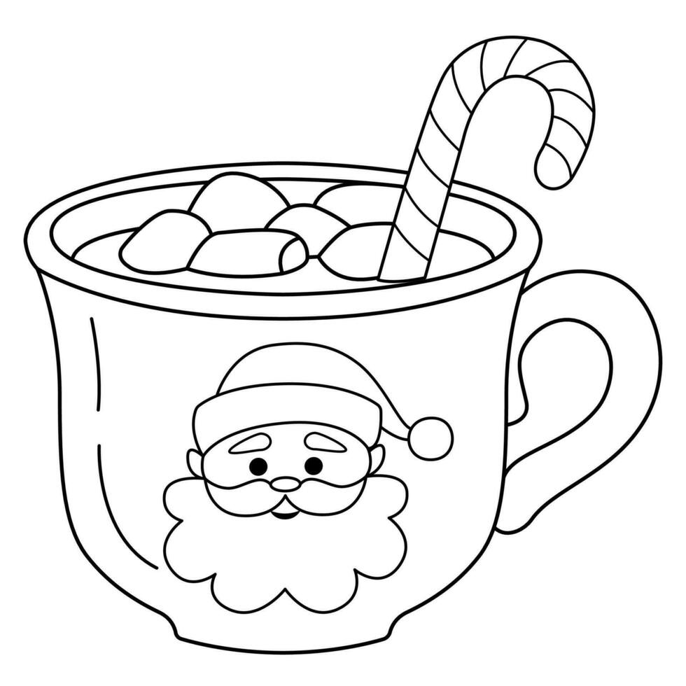 Cute festive mug with Santa vector