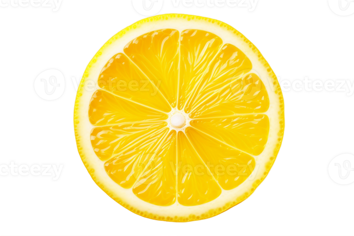 AI generated Lemon Slice Isolated on Transparent Background. AI png