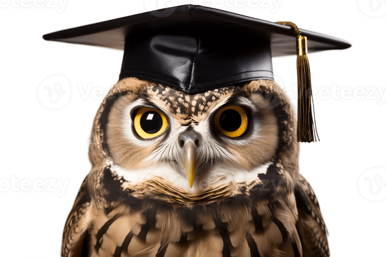 AI generated Owl Wearing Graduation Cap Isolated on Transparent Background. AI png