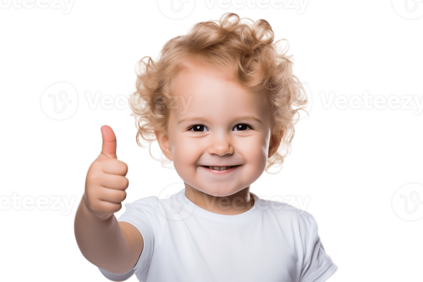 AI generated Toddler Giving Thumbs Up Isolated on Transparent Background. AI png