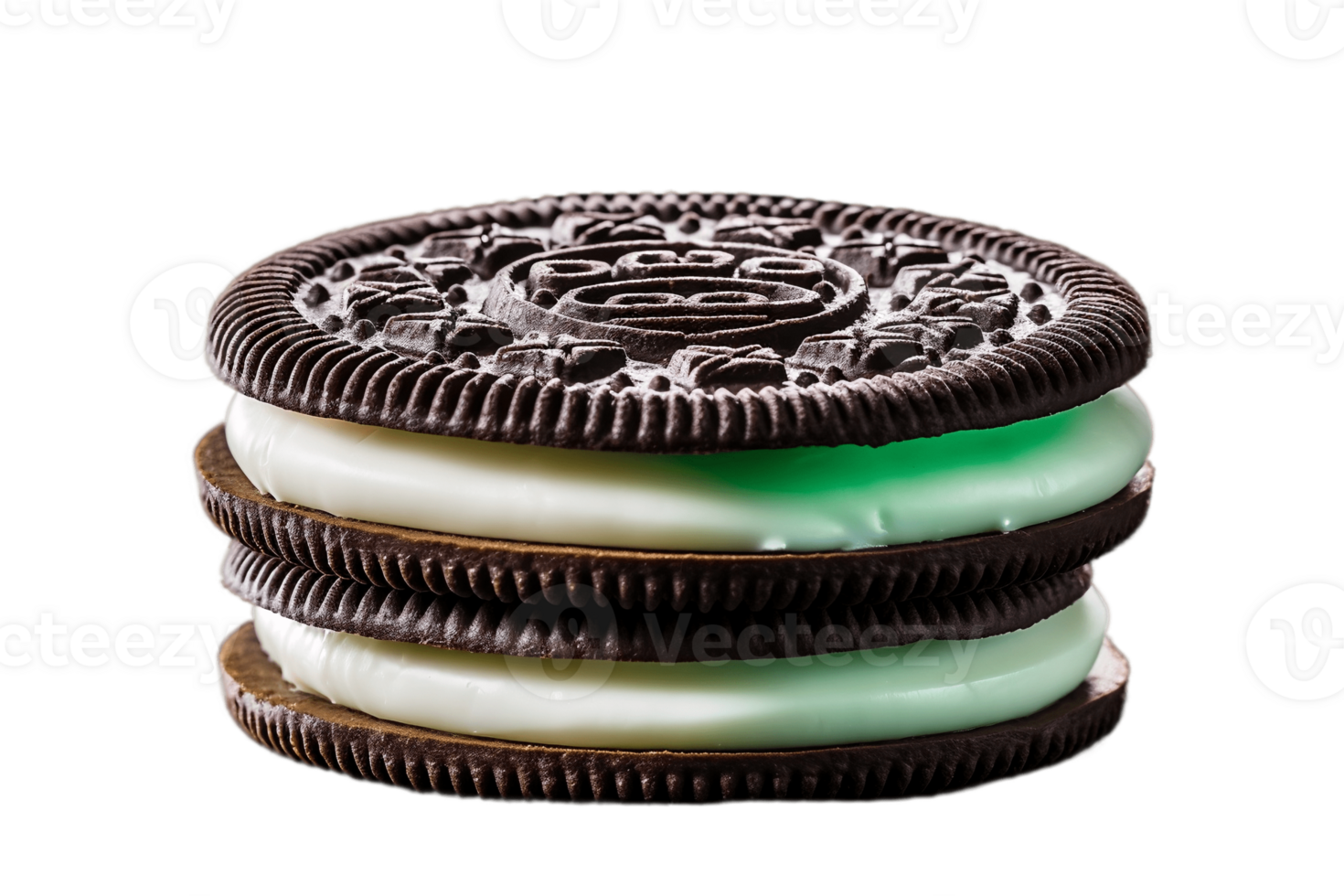 AI generated Oreo Cookie Isolated on a Transparent Background. AI png