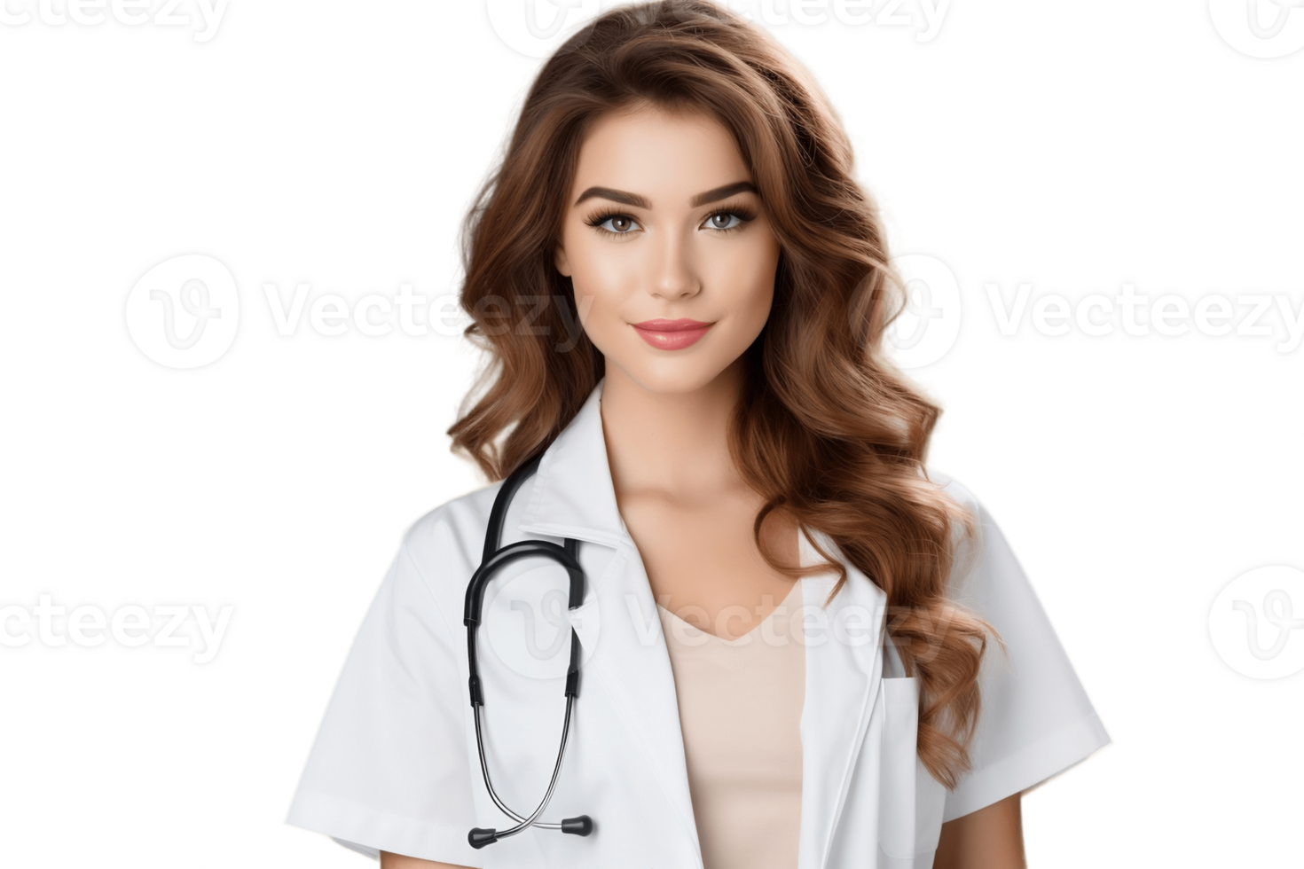 AI generated Woman Doctor Isolated on Transparent Background. AI png