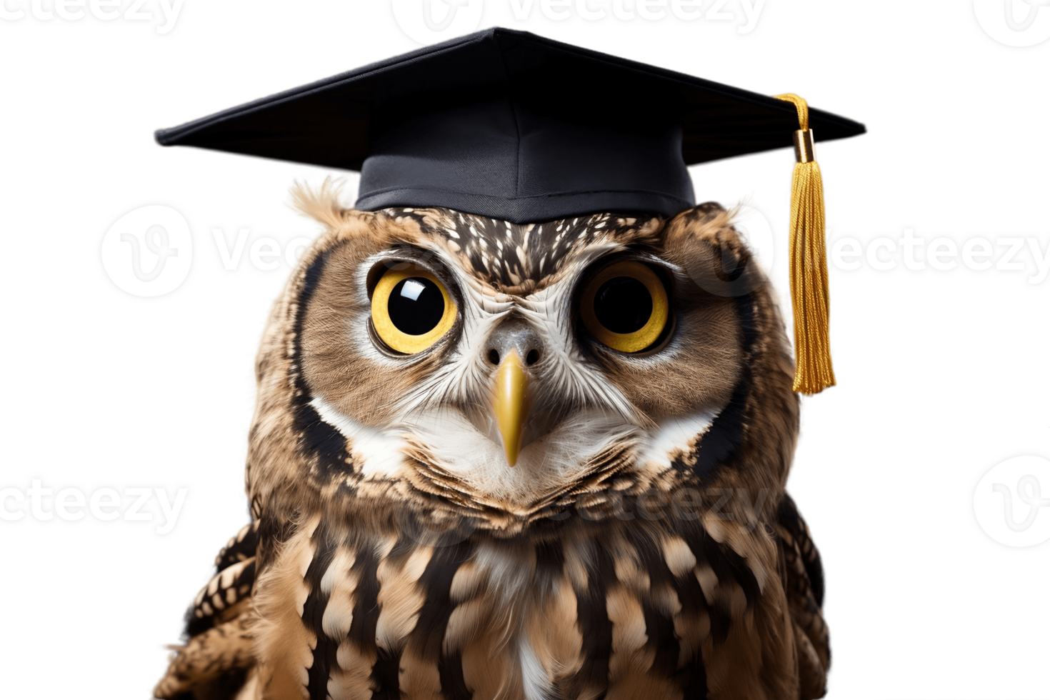 AI generated Owl Wearing Graduation Cap Isolated on Transparent Background. AI png
