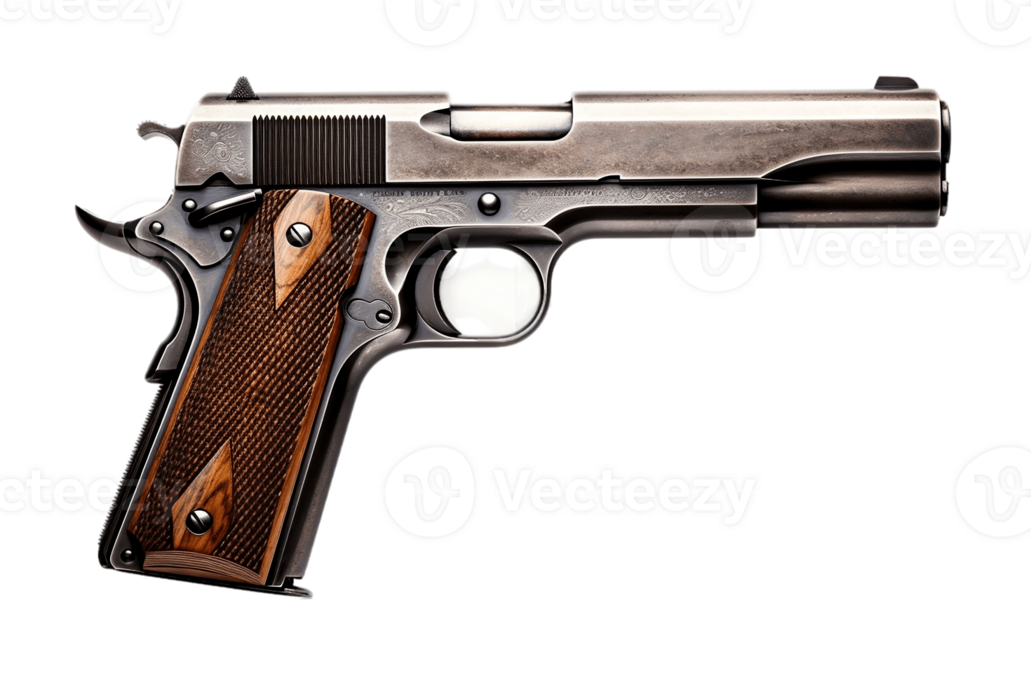 AI generated Pistol Gun Isolated on Transparent Background. AI png