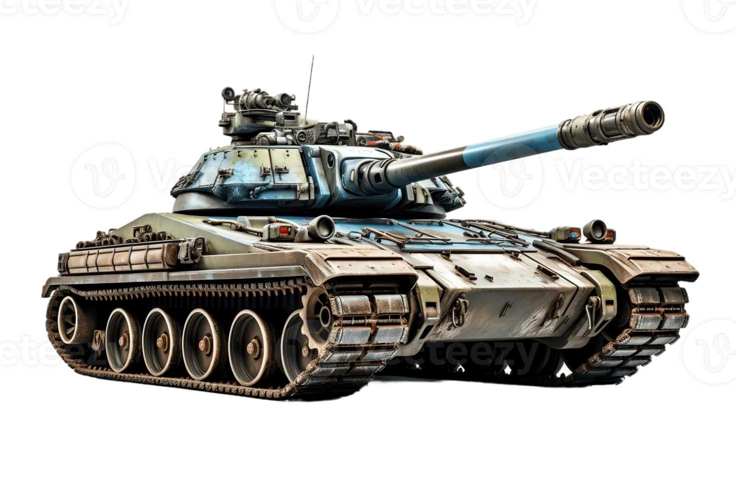 AI generated Tank on Transparent Background. AI png