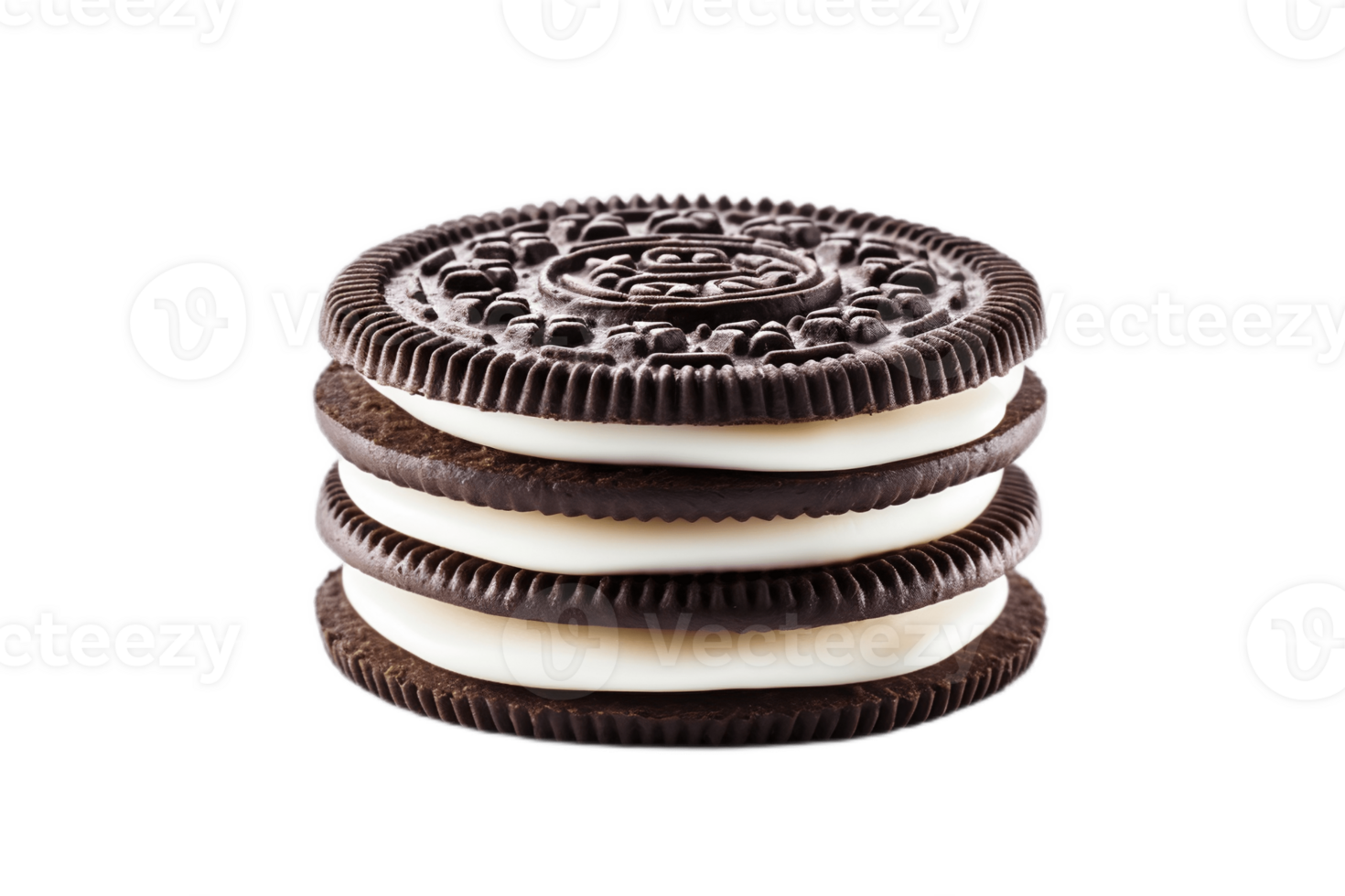 AI generated Oreo Cookie Isolated on a Transparent Background. AI png