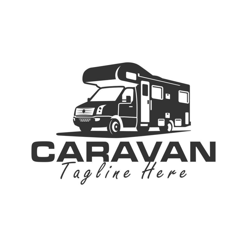 caravana o móvil hogar ilustración logo vector