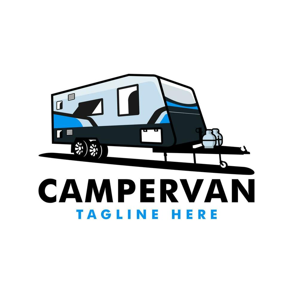 caravana coche ilustración logo vector