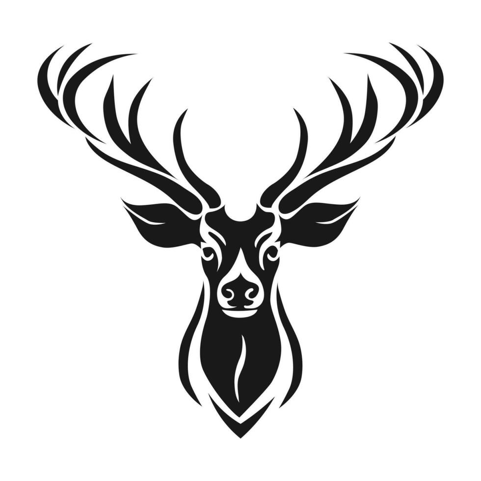 dólar, ciervo, cabeza logo, vector ilustración diseño