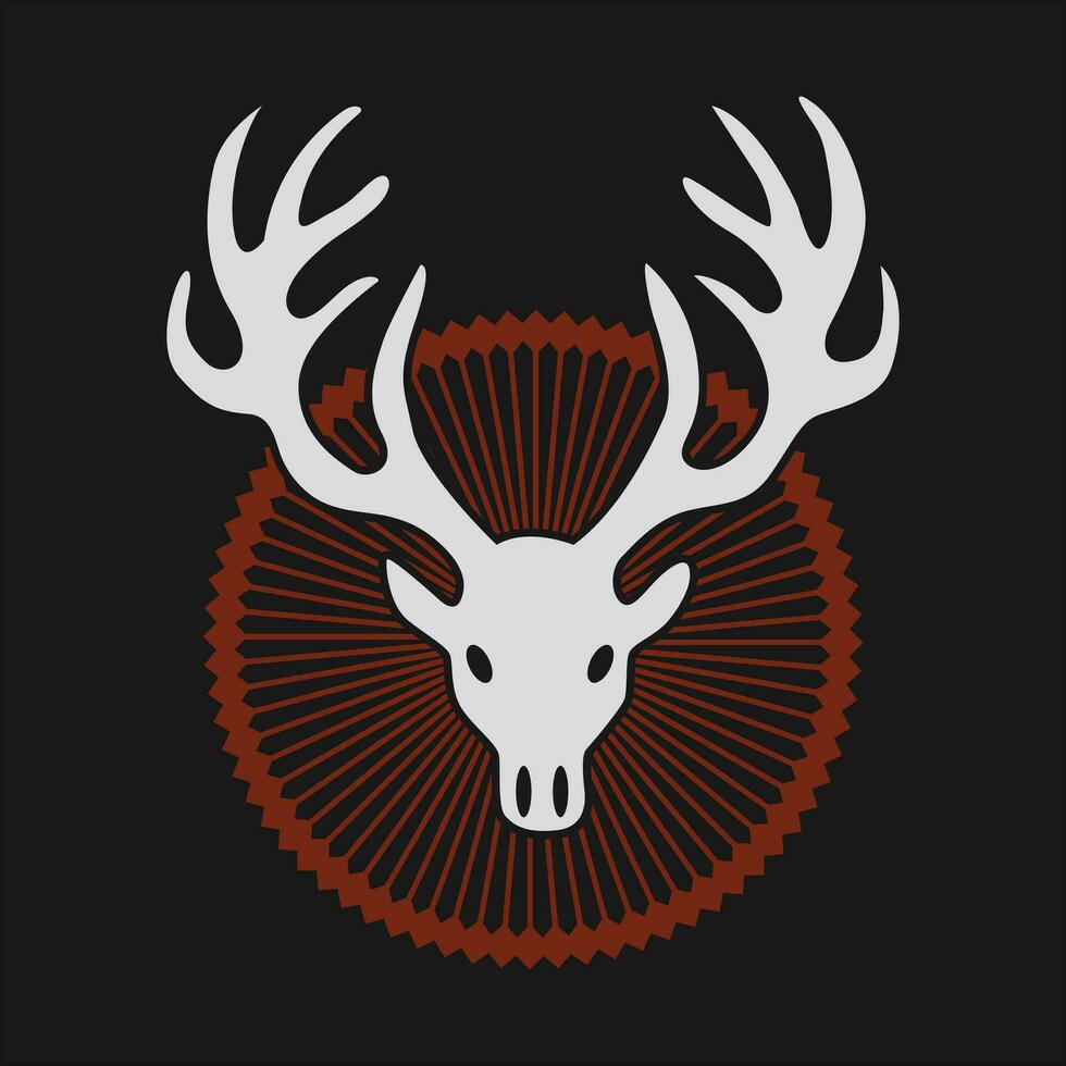 deer skull with horns vector