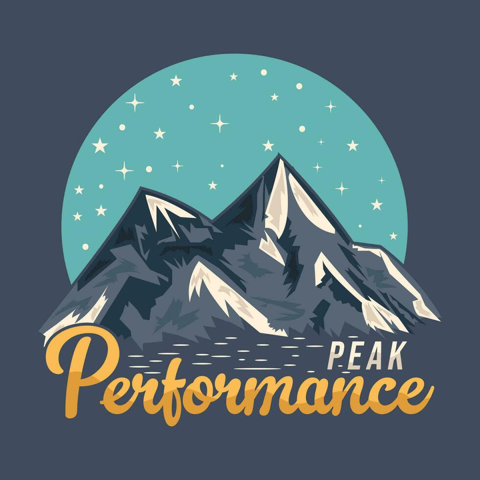 peak parformance Mountain adventure t shirt design vector