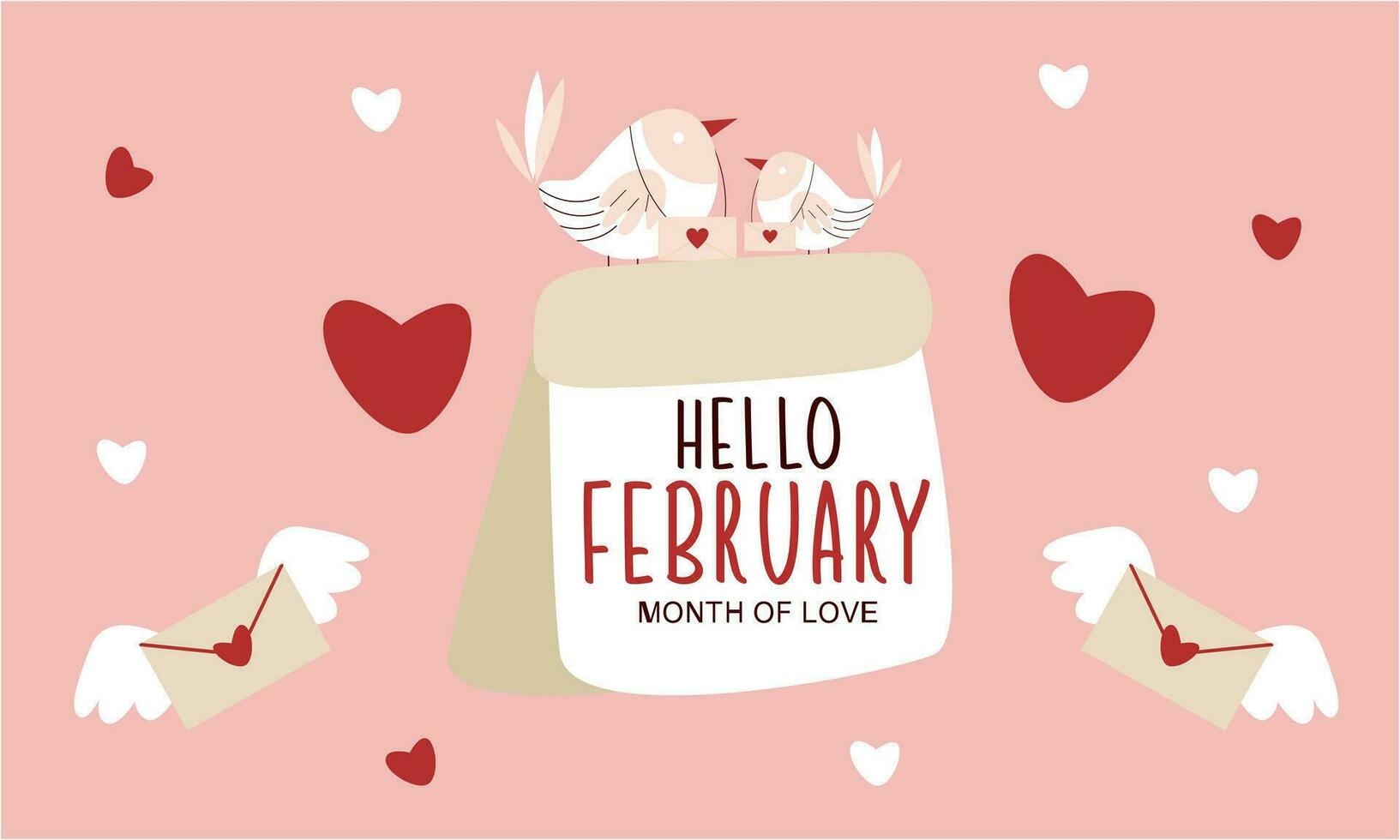 February month of love background vector