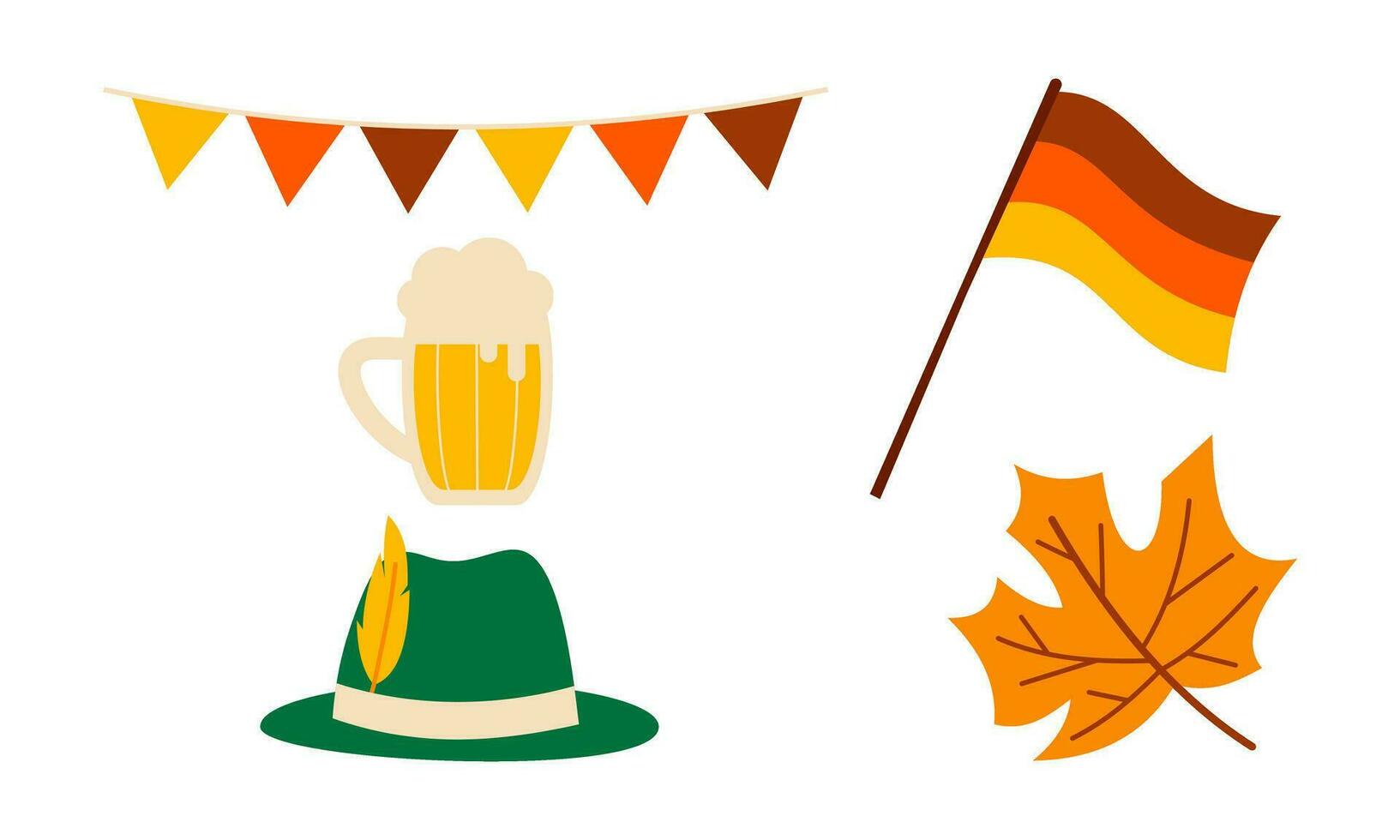 Oktoberfest Beer Festival icons set vector