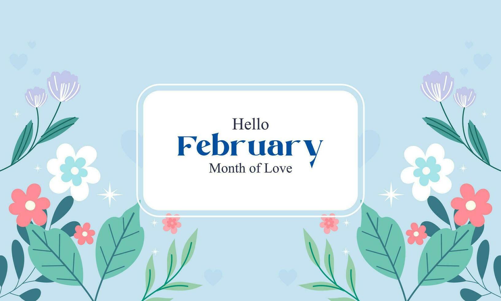 February month of love background vector